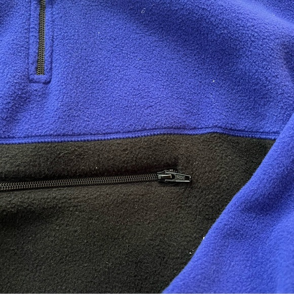 NWT Vintage Gap Fleece Quarter Zip Pullover Blue Black L - Picture 5 of 9